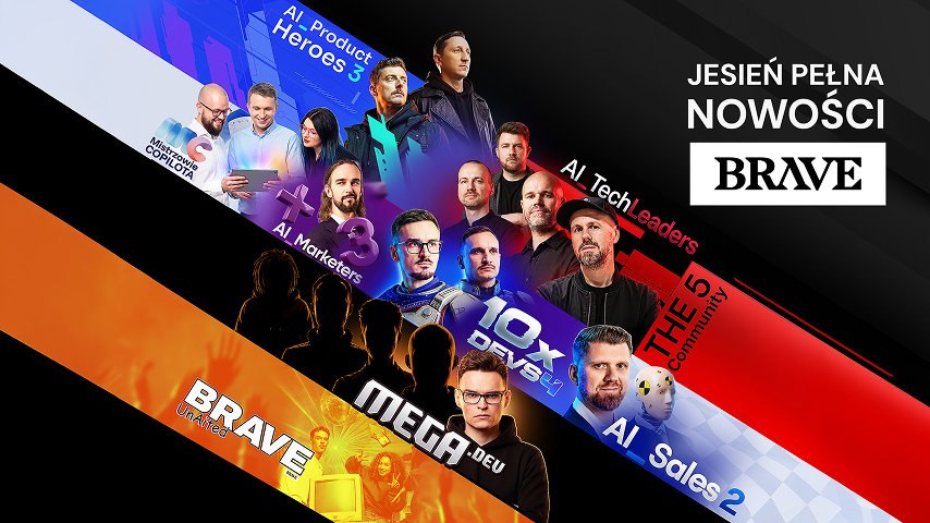 baner przedstawiający jesienną ramówkę BRAVE i programy, które startują tej jesieni, logo BRAVE, napis "jesień pełna nowości"